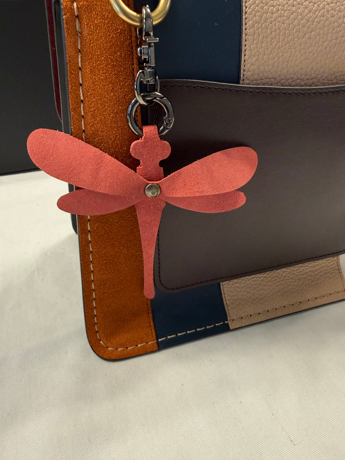 Leather Dragonfly Bag Charm