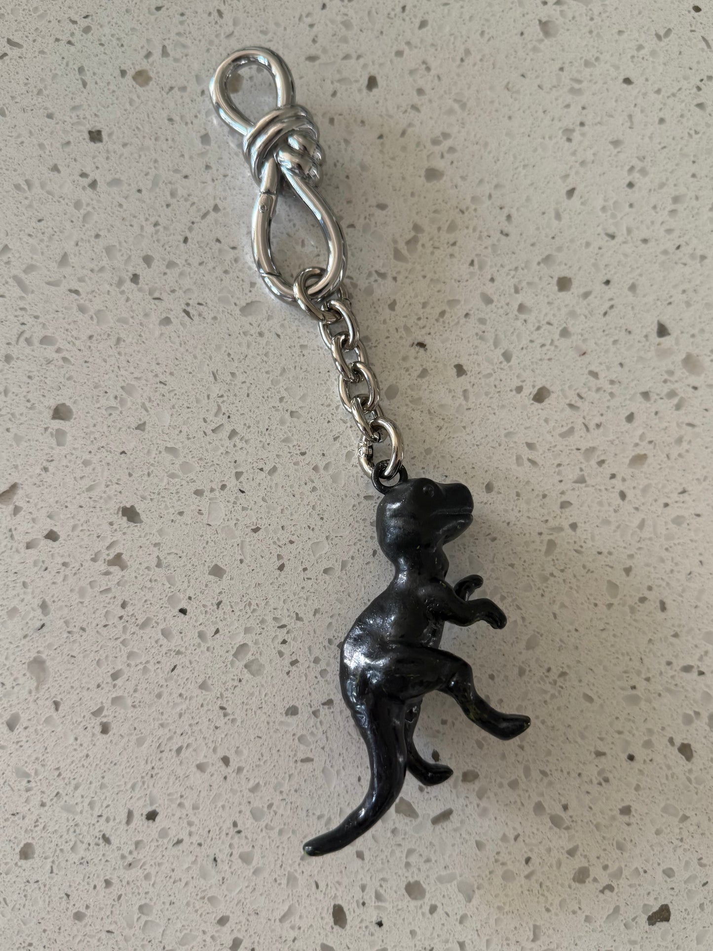 Upcrafted Coach Rexy Metal Bag Charm – Painted Black & Distressed