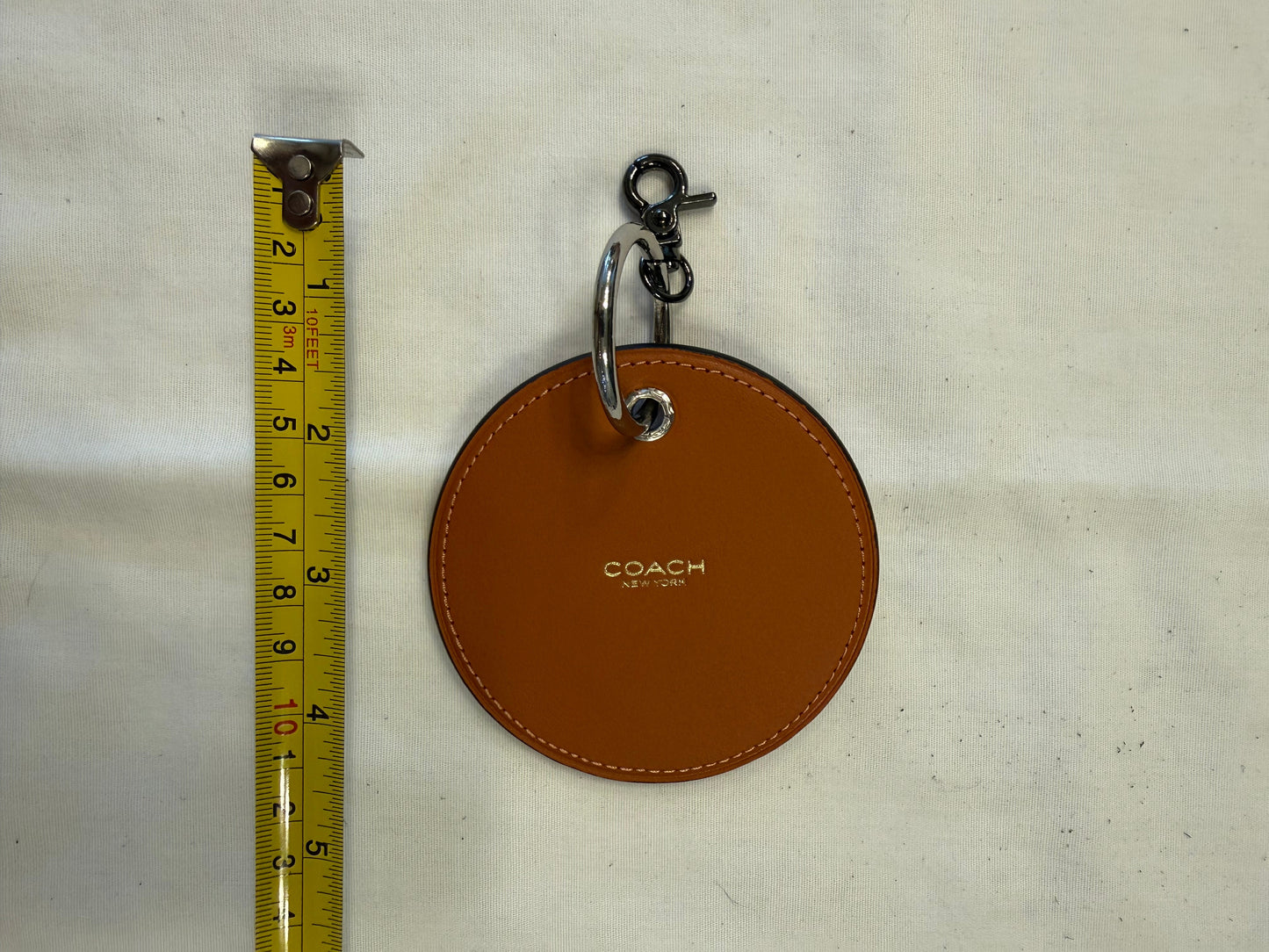 One-of-a-Kind Upcrafted Coach Coaster Bag Charm | Orange Leather with Orange & Red Butterfly Patch