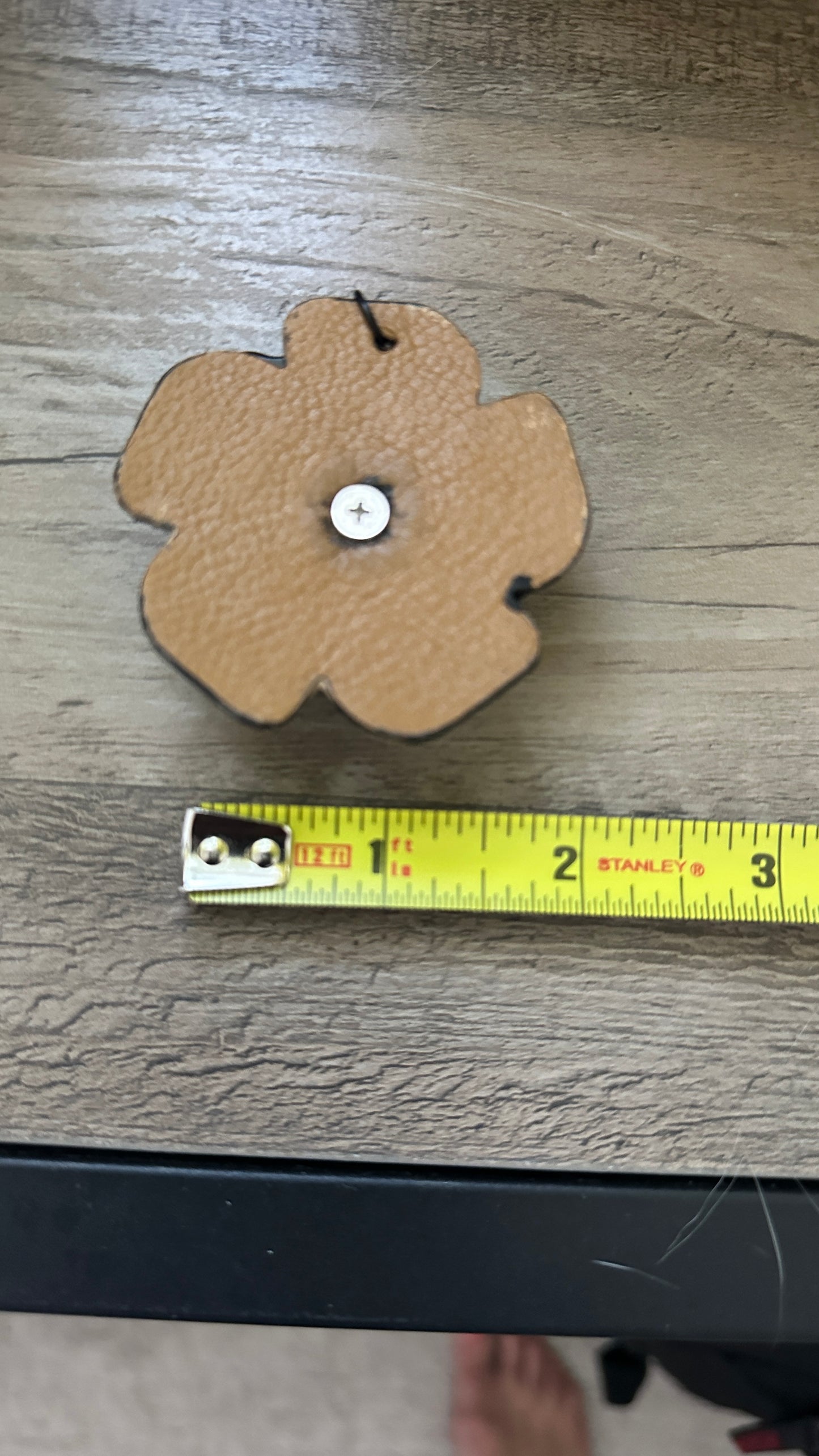 Repurposed Coach Leather Tea Rose Skull Bag Charm