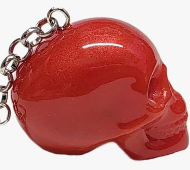 Red Resin Skull, Die, and 8 Ball Charm or Keychain