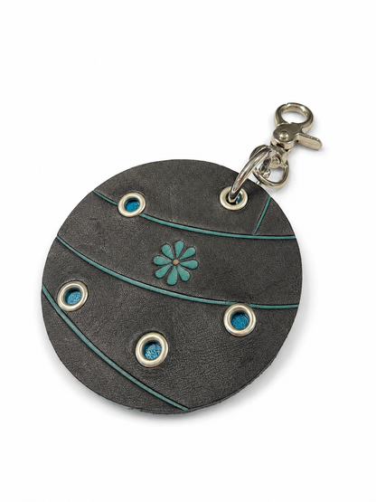 Repurposed 1990s Coaster and Piece of a Coach Handbag Bag Charm