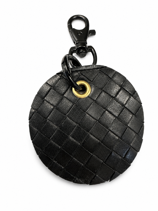 Repurposed Leather from a Bottega Veneta Wallet - Bag Charm