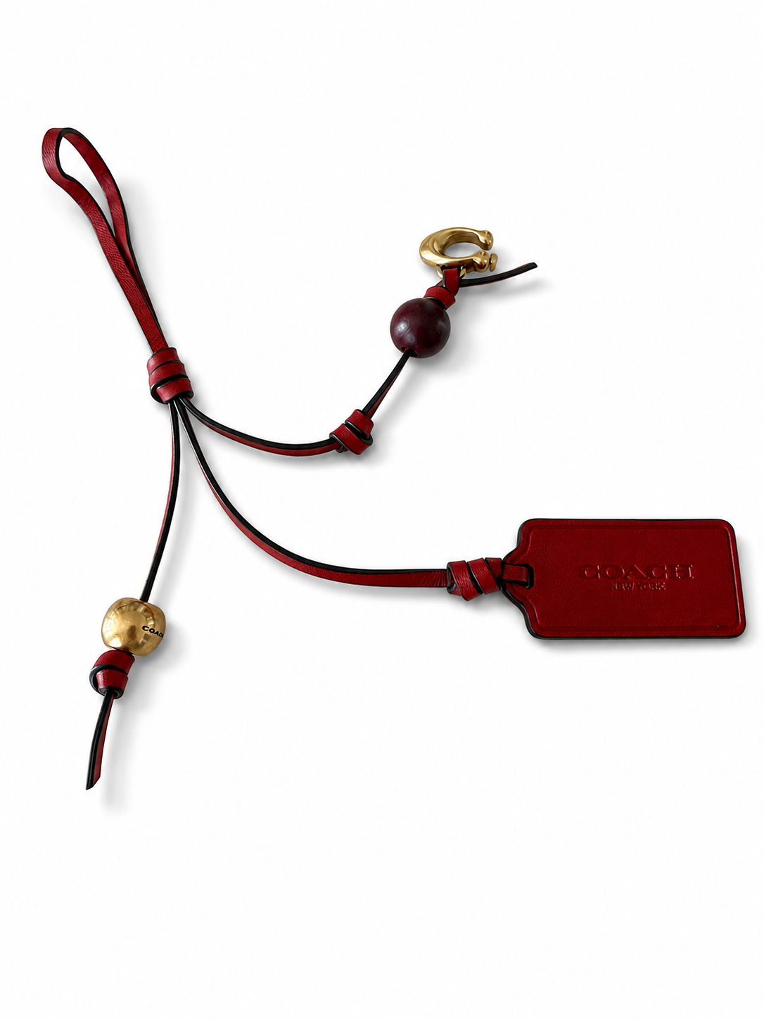 Coach Bag Charm – Red Glovetanned Leather & Gold-Tone Hardware