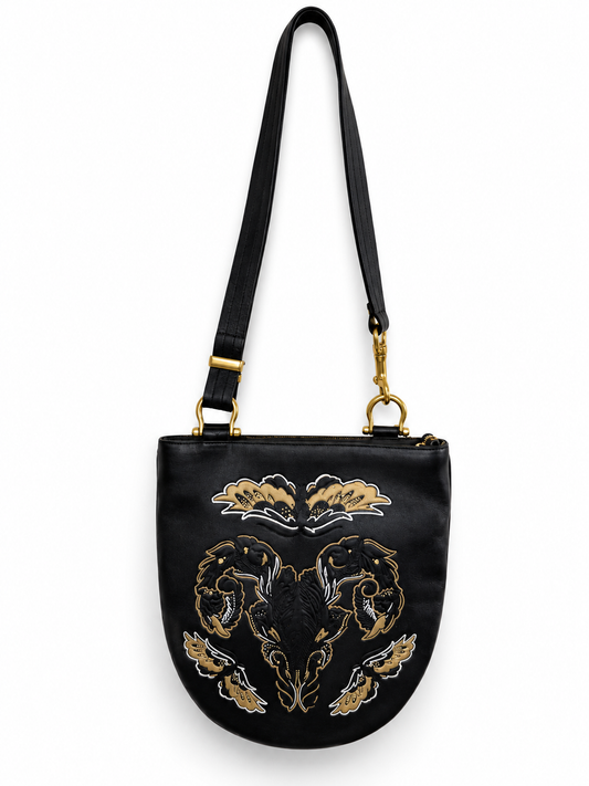 Pre-Loved Chelsea Champlain x Coach Collaboration Tattoo Ram Skull Moth Watermelon Bag