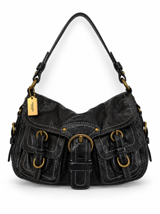 Pre-Loved Coach Garcia Bag Black Leather Replacement Hangtag