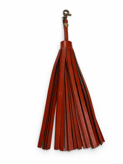 Repurposed Coach Leather Handbag Tassel Red