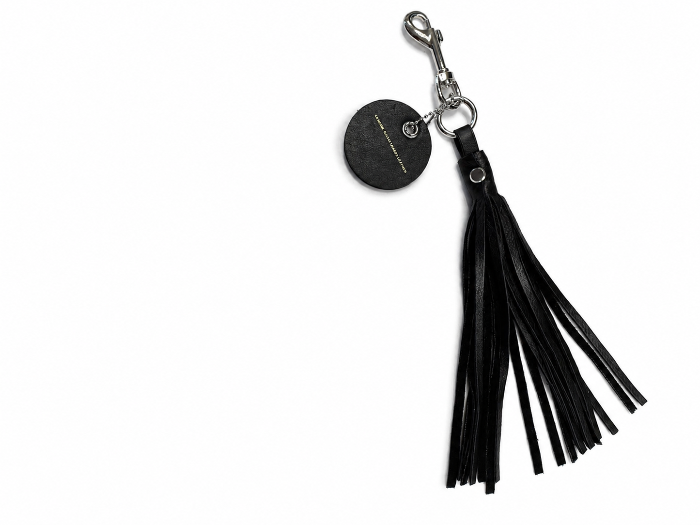 Handmade Pebbled Leather Tassel & Repurposed Coach Charm