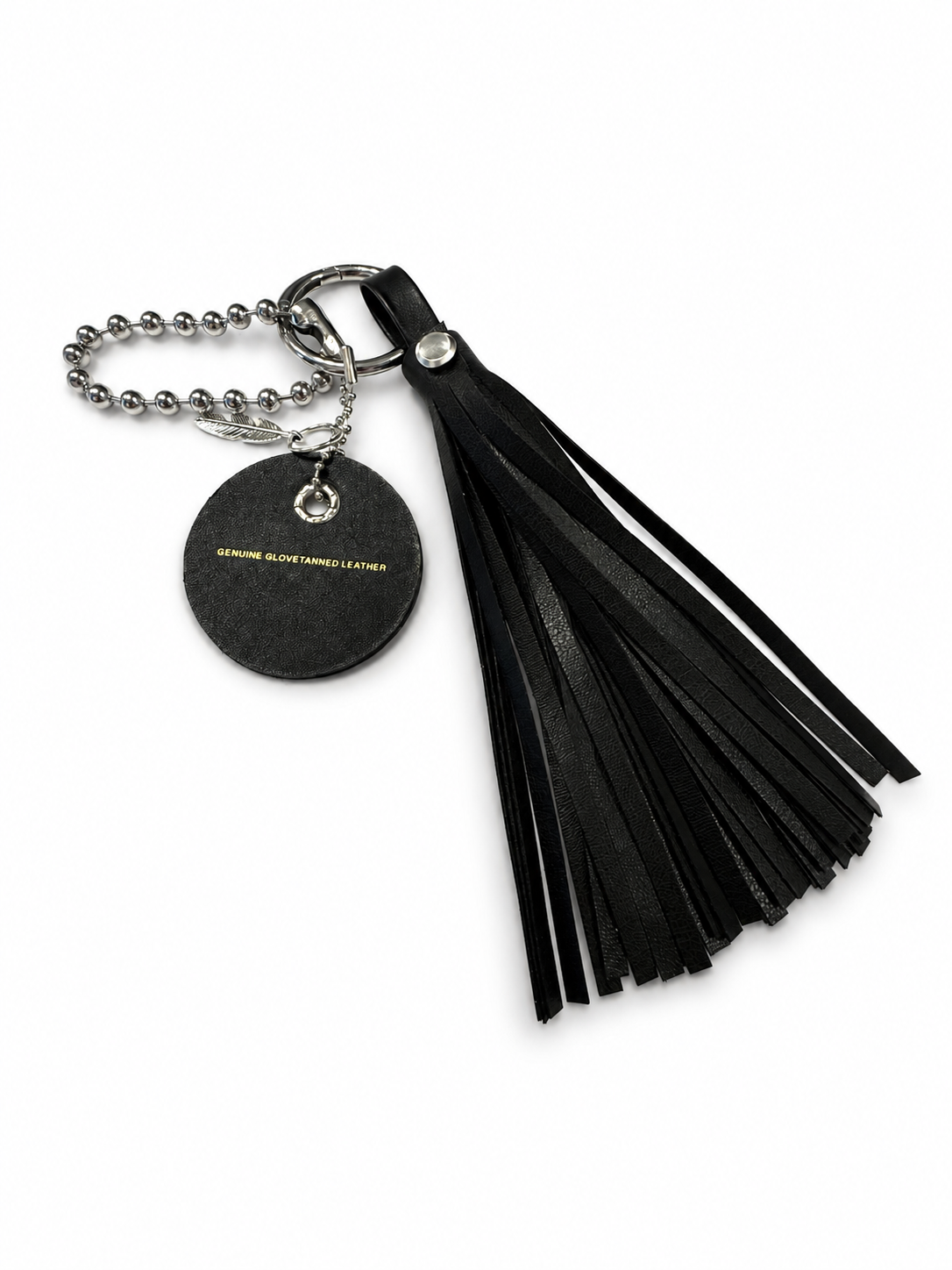 Repurposed Coach Coaster Holder Vegan Tassel XL Ball Chain Bag Charm