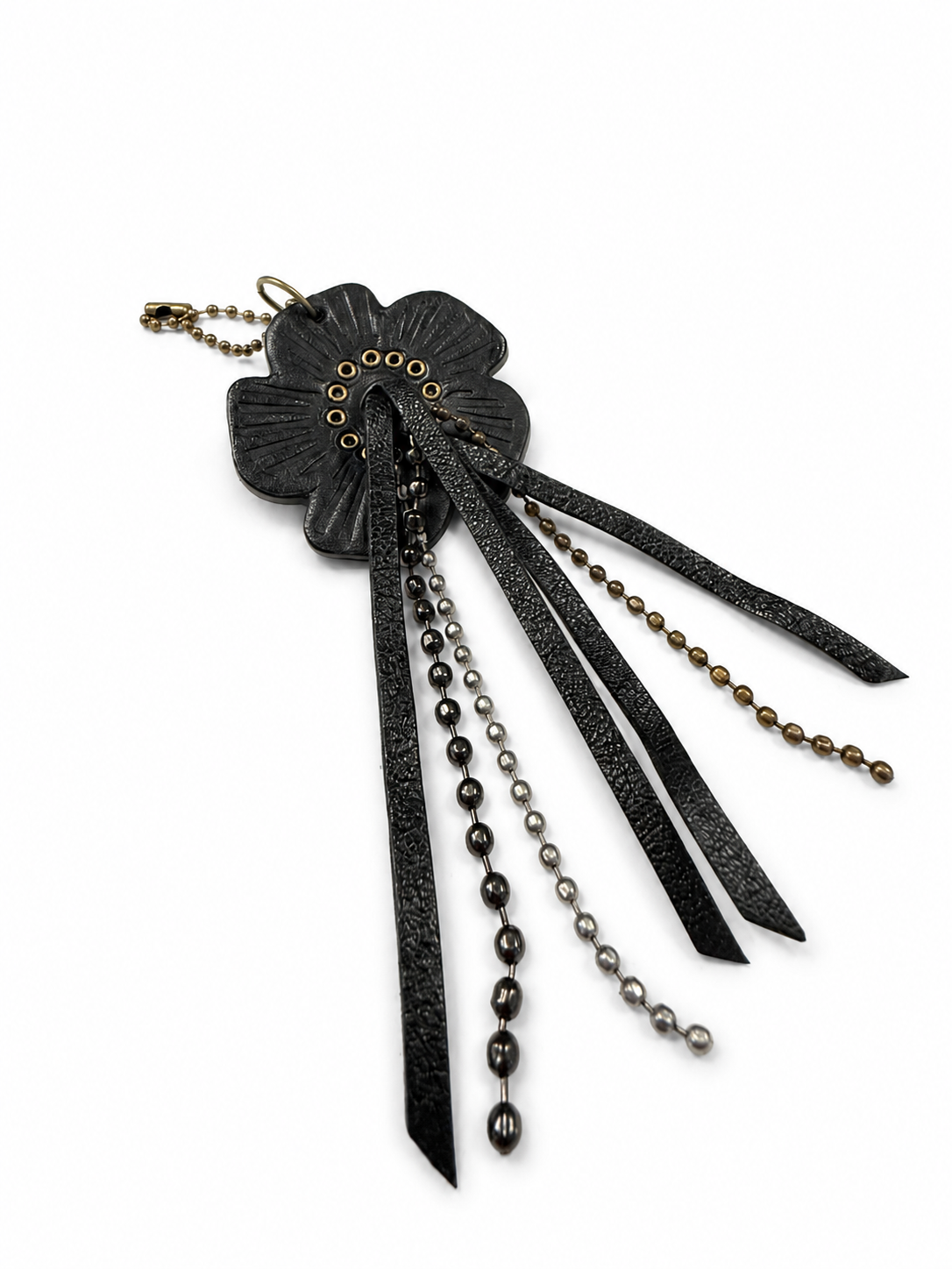 Repurposed Coach Tea Rose Bag Charm