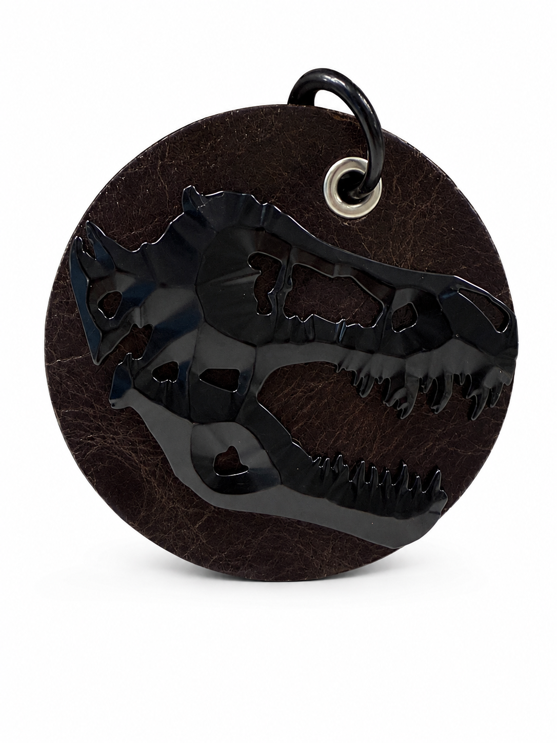 Repurposed Betsey Johnson Skull Handbag Piece and Black Skull Charm- Bag Charm