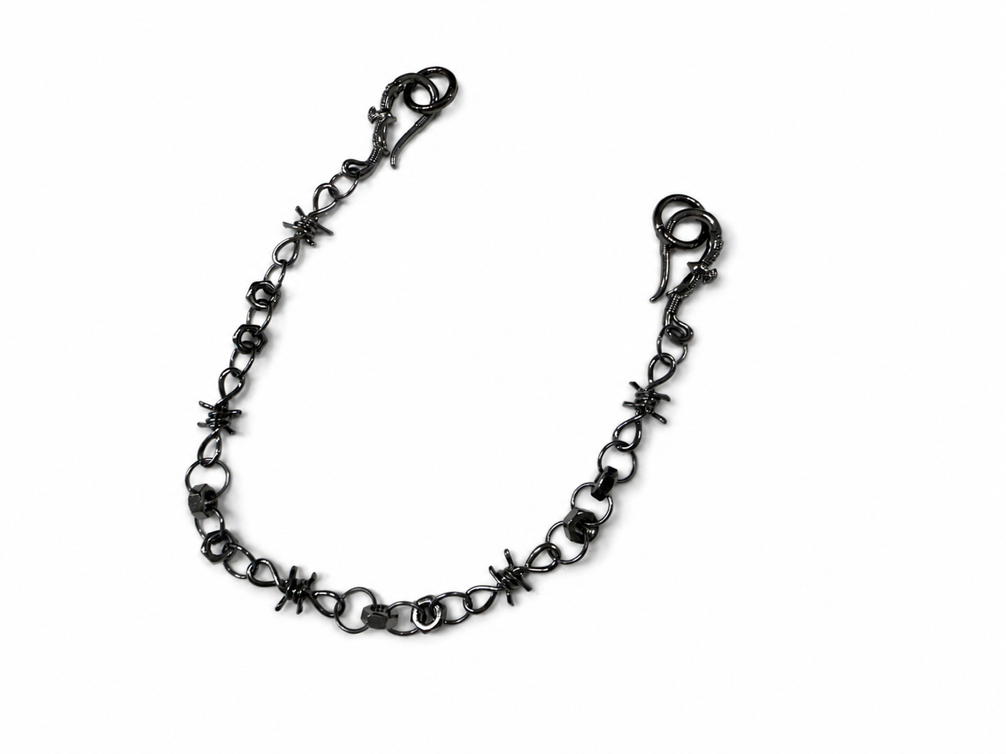Gunmetal Spike, Hex Nut & Eagle Hook Bag Chain