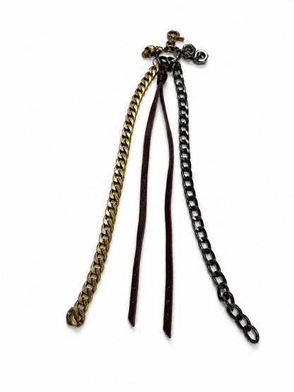 Repurposed Coach Oxblood Leather Fringe Tassel Bag Charm