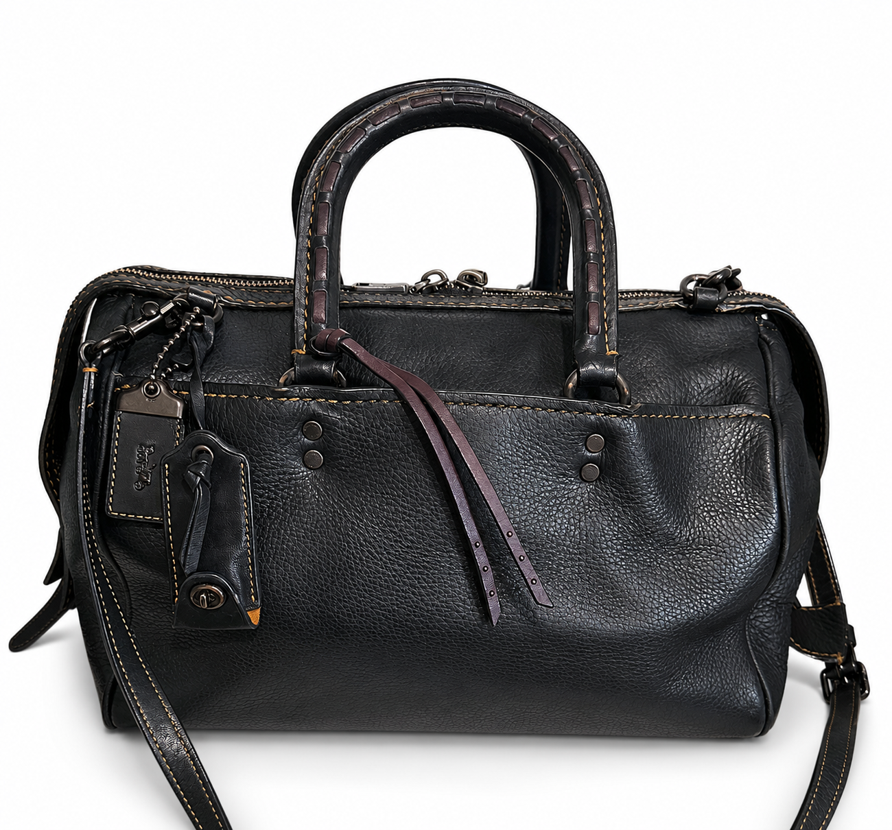 Coach Rogue Satchel 1941 – Black Glove-tanned Pebble Leather Pre-loved