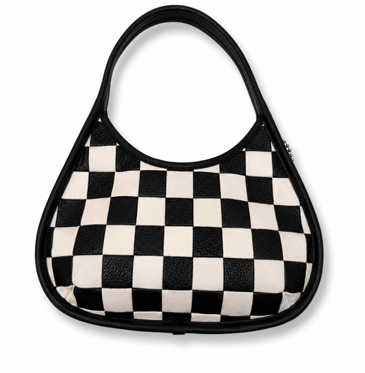 Coachtopia Ergo Shoulder Bag – Black & White Checkerboard – Pre-Loved