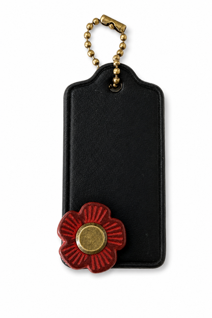 Upcrafted Blank Coach Hangtag with Mini Tea Rose Antique Brass Hardware