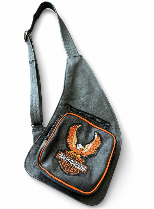 Harley Davidson Patch Sling Bag Black