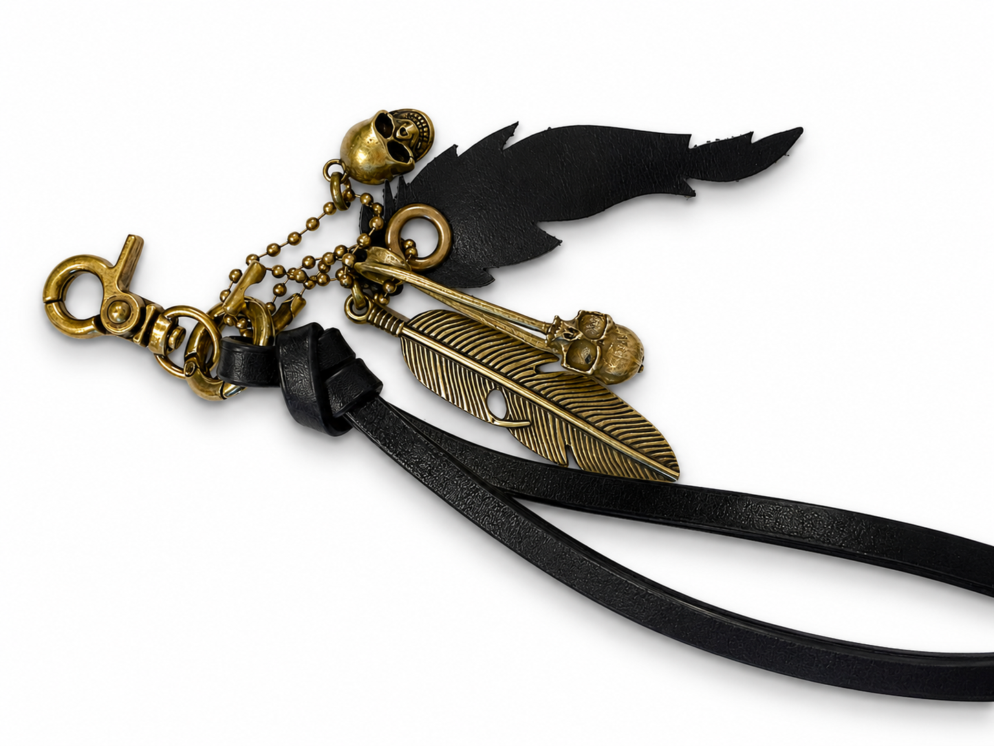 Upcrafted Bag Charm Cluster | Repurposed Coach Bowery Tassel, Skull & Feather Charms