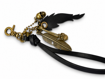 Upcrafted Bag Charm Cluster | Repurposed Coach Bowery Tassel, Skull & Feather Charms