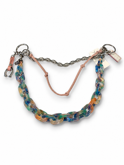 One-of-a-Kind Upcrafted Three-Tier Bag Chain | Coach Resin Link Chain, Repurposed Coach "C" Charms & Signature Hangtags