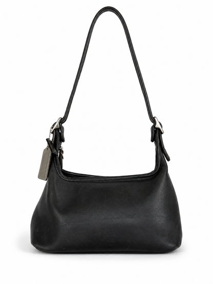 Pre-Loved Vintage Gray Coach Leather Small Legacy Hobo Shoulder Bag Style 9059