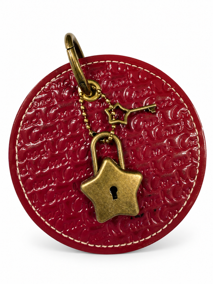 Repurposed Coach 1990s Coaster with Star Lock and Key (works) Bag Charm