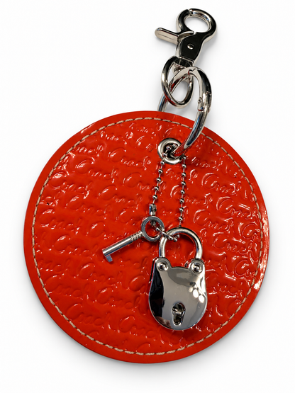 Repurposed 1990s Coach Coaster with Lock and Key (works) in Silver Tone