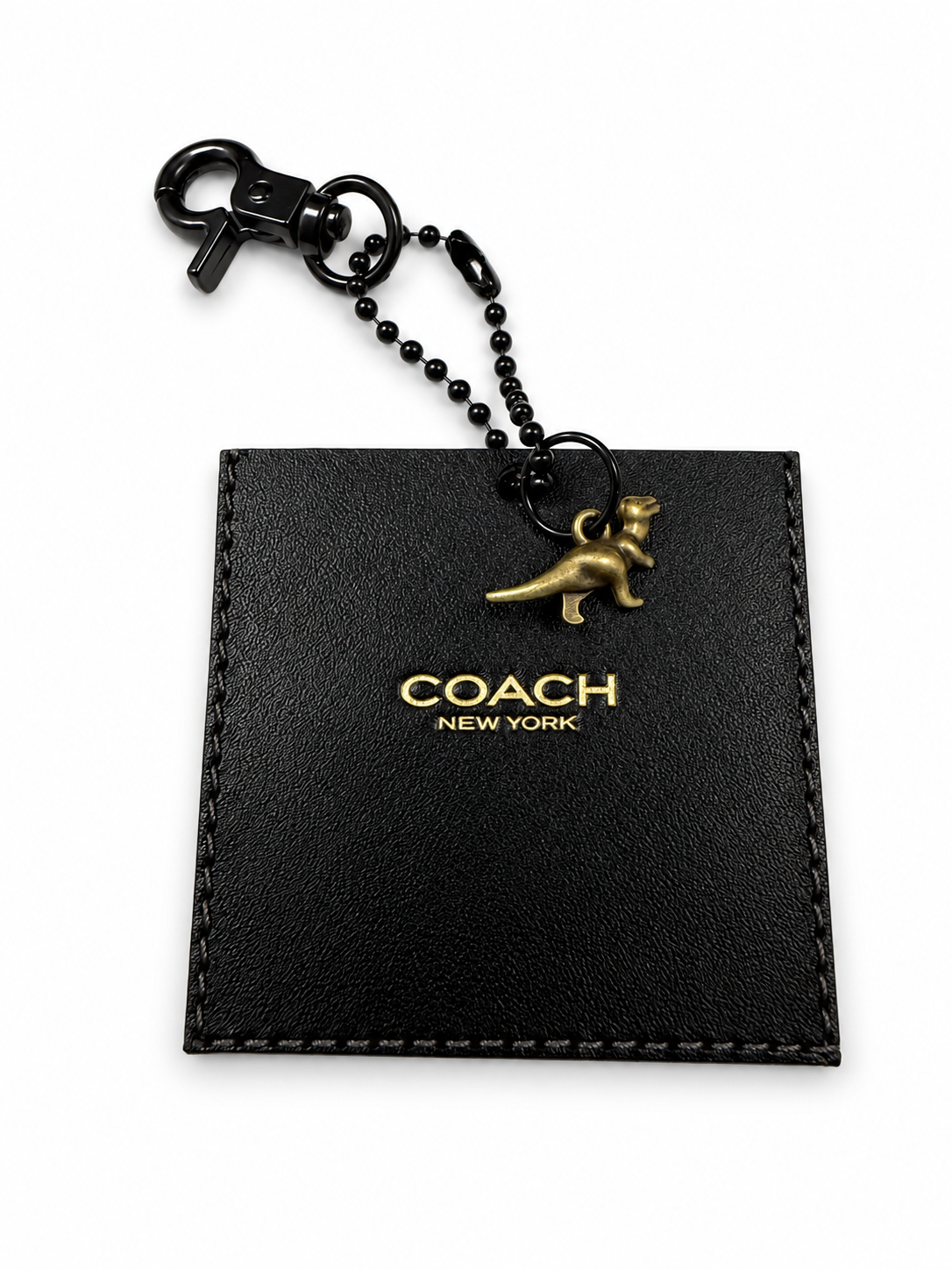 Repurposed Coach Tic Tac Toe Board Creed Bag Charm with Mini T-Rex Charm