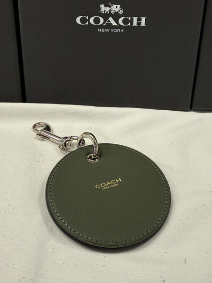 Repurposed Coach Coaster with Embroidered Moon Patch Bag Charm