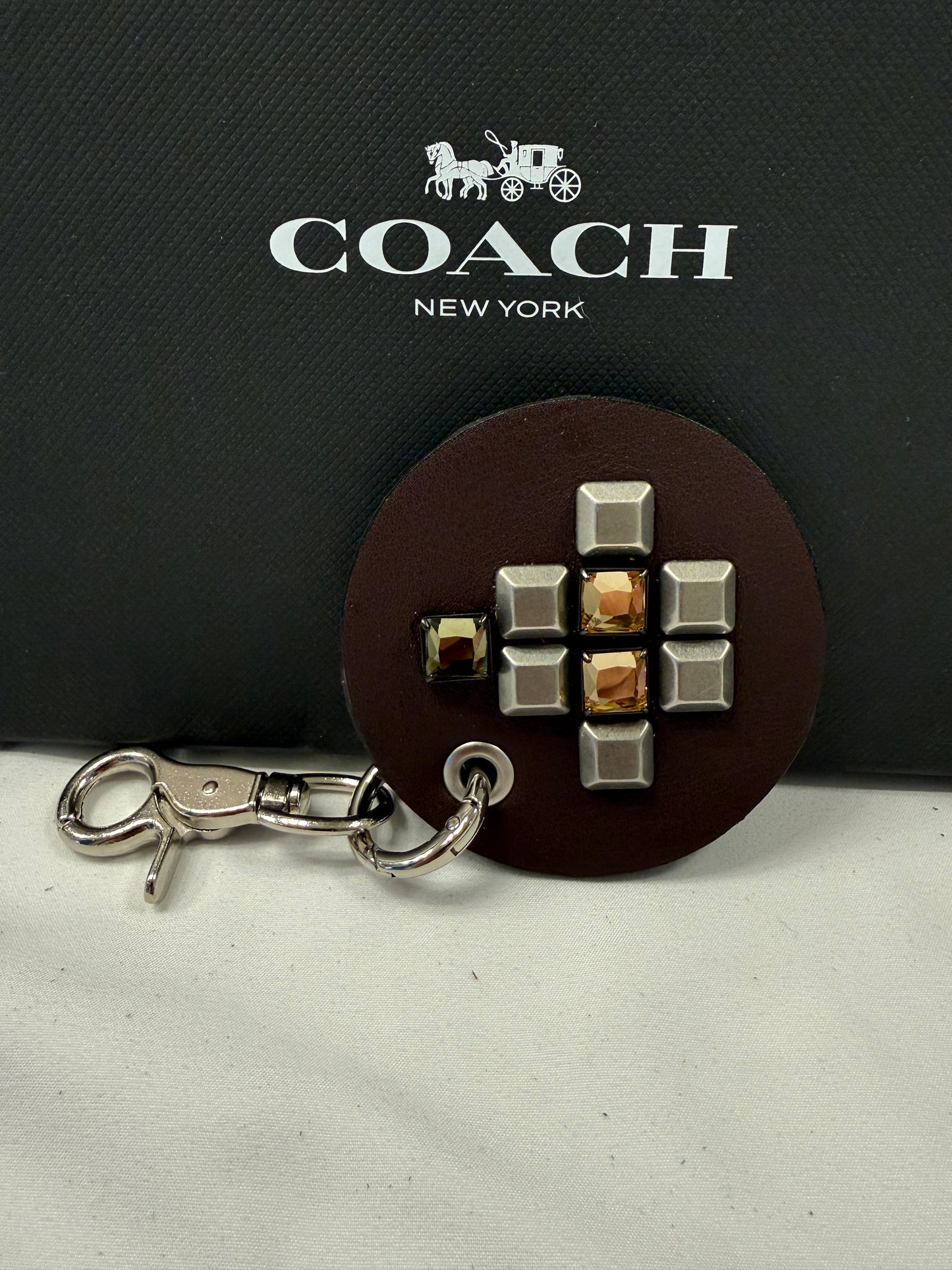 Repurposed piece of a Coach Bag - Bag Charm