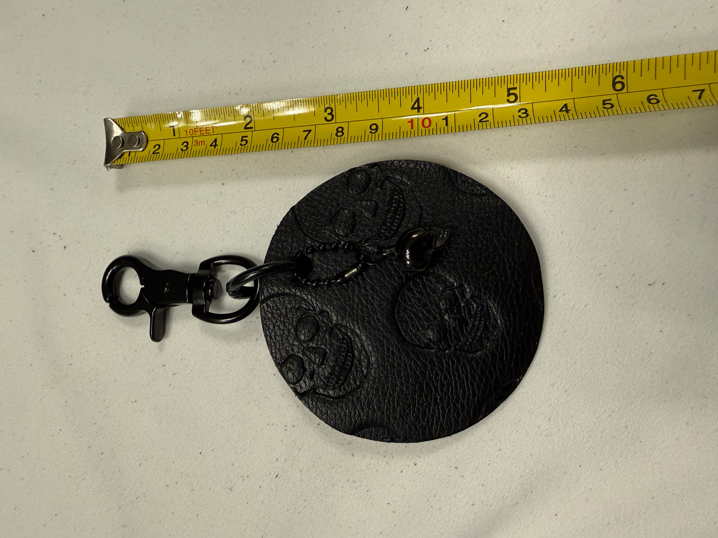 Repurposed Betsey Johnson Skull Handbag Piece and Black Skull Charm- Bag Charm
