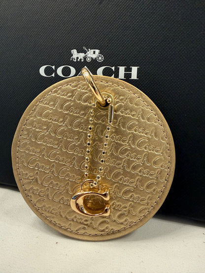 Repurposed 1990s Coach Coaster with C Charm- Bag Charm
