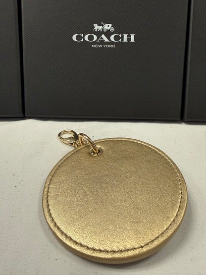 Repurposed 1990s Coach Coaster with C Charm- Bag Charm