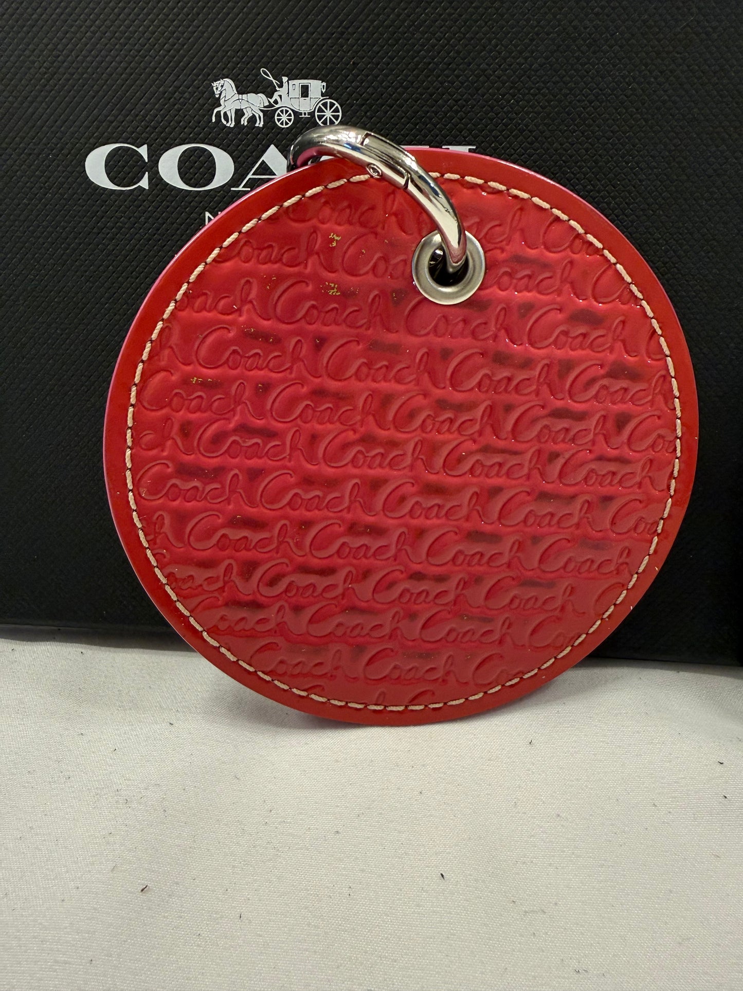 Repurposed 1990s Coach Coaster Bag Charm
