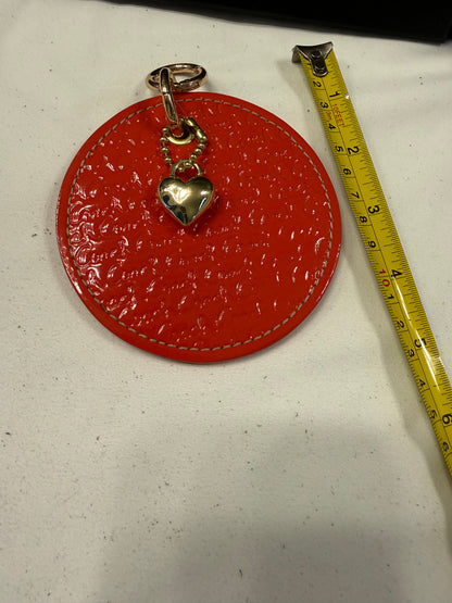 Repurposed 1990s Coach Coaster with Heart Charm-Bag Charm