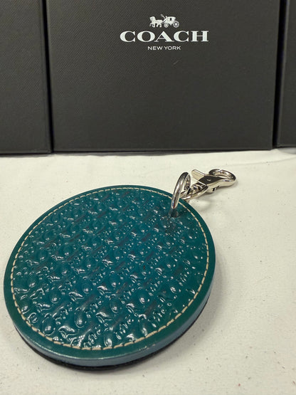 Repurposed 1990s Coaster and Piece of a Coach Handbag Bag Charm