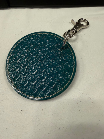 Repurposed 1990s Coaster and Piece of a Coach Handbag Bag Charm