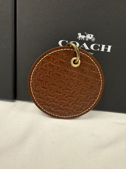 Repurposed 1990s Coach Coaster with Ram Charm- Bag Charm