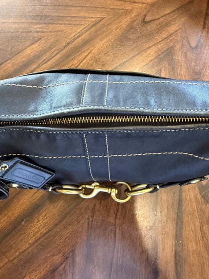 Pre-Loved Coach 2007 Black Leather Belted Ergo with Gold Hardware Style 11261