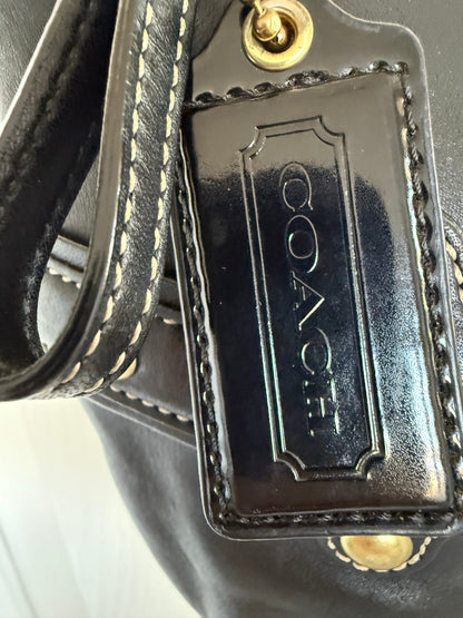 Pre-Loved Coach 2007 Black Leather Belted Ergo with Gold Hardware Style 11261