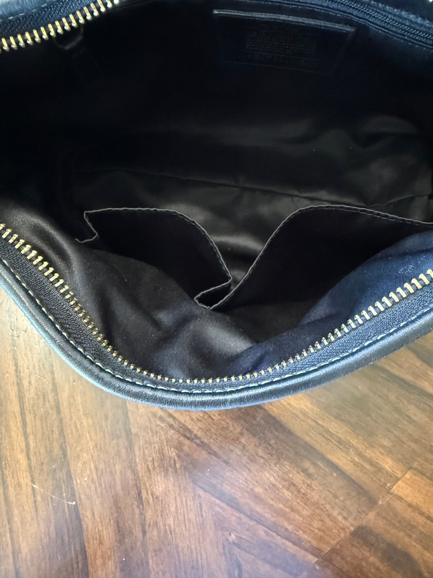 Pre-Loved Coach 2007 Black Leather Belted Ergo with Gold Hardware Style 11261