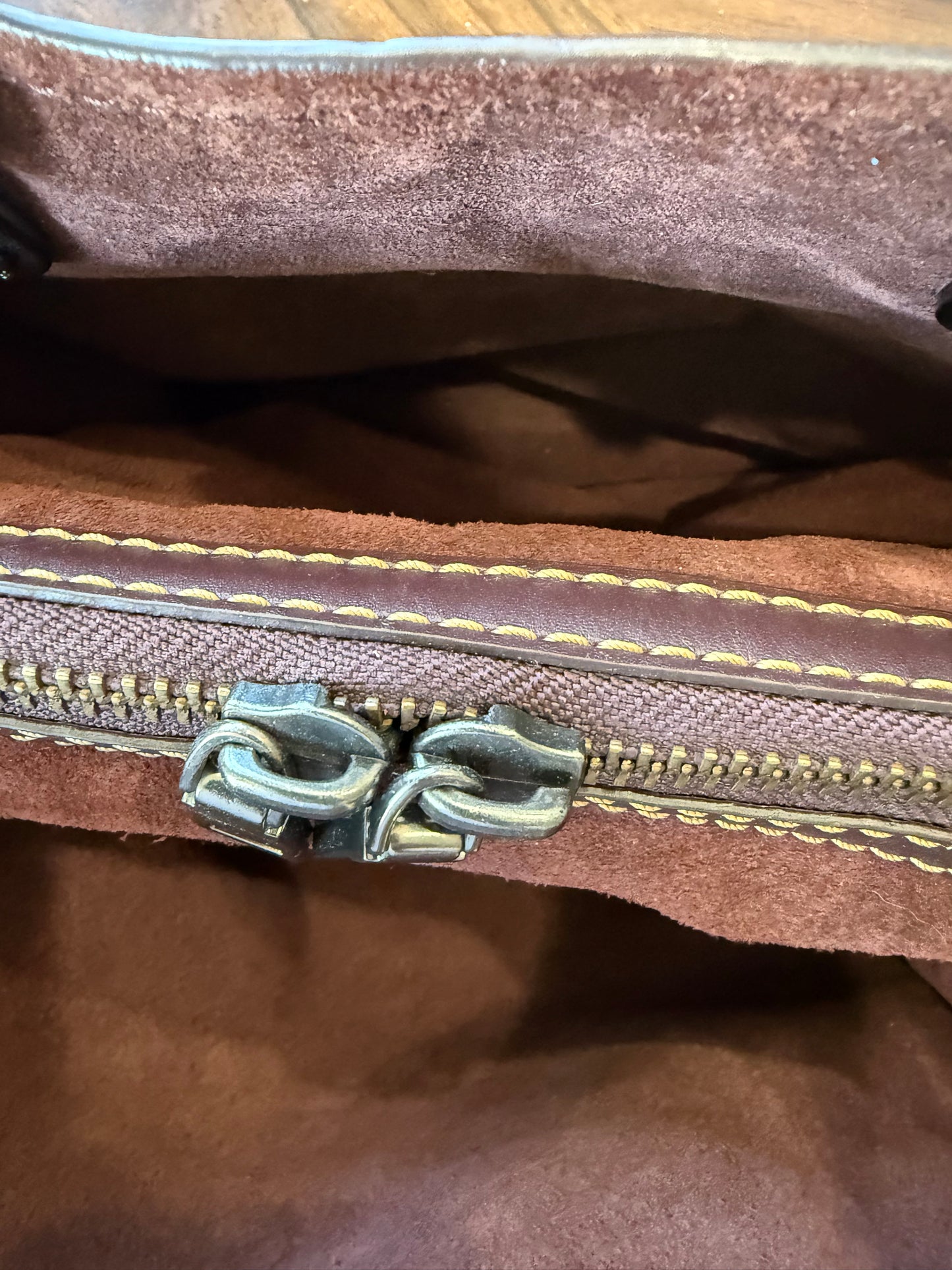 Pre-Loved Coach Rogue 31 Heather Gray Replaced with Red Leather Clochette and Hangtag