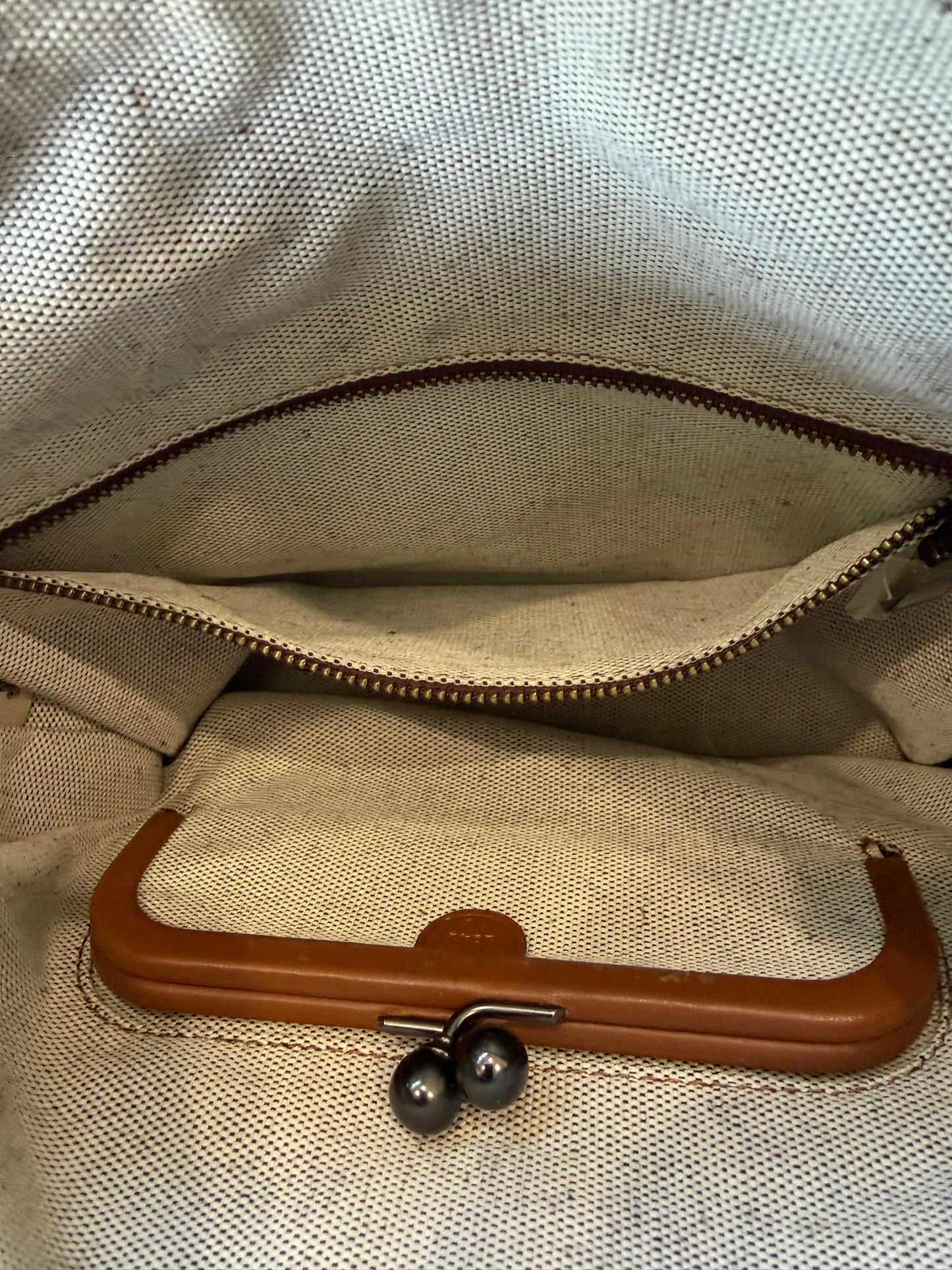 Pre-Loved Coach Rogue 31 Heather Gray Replaced with Red Leather Clochette and Hangtag