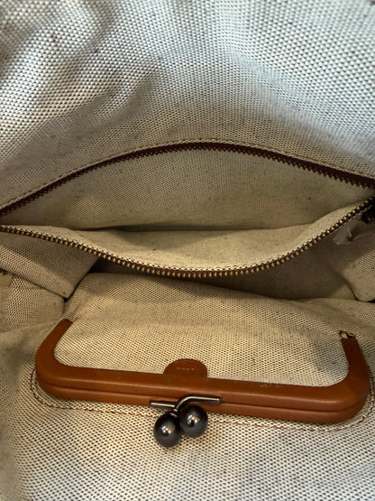 Pre-Loved Coach Rogue 31 Heather Gray Replaced with Red Leather Clochette and Hangtag