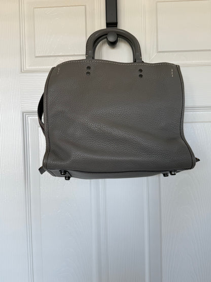 Pre-Loved Coach Rogue 31 Heather Gray Replaced with Red Leather Clochette and Hangtag