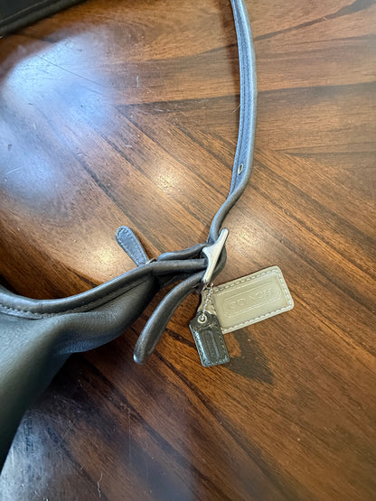 Pre-Loved Vintage Gray Coach Leather Small Legacy Hobo Shoulder Bag Style 9059