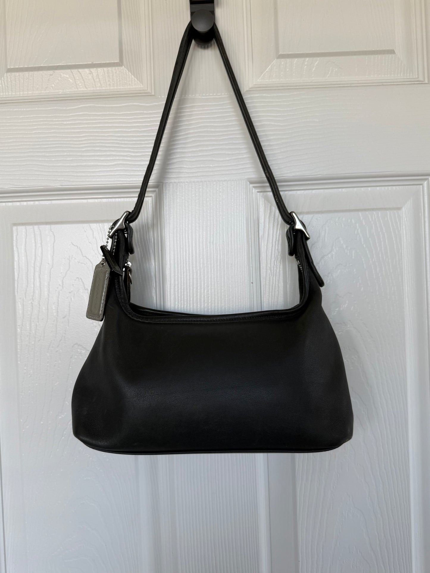 Pre-Loved Vintage Gray Coach Leather Small Legacy Hobo Shoulder Bag Style 9059