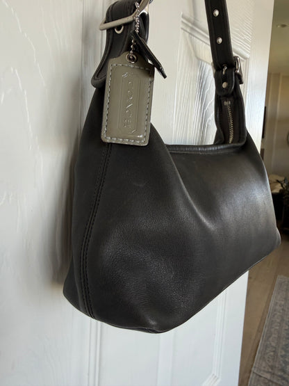 Pre-Loved Vintage Gray Coach Leather Small Legacy Hobo Shoulder Bag Style 9059