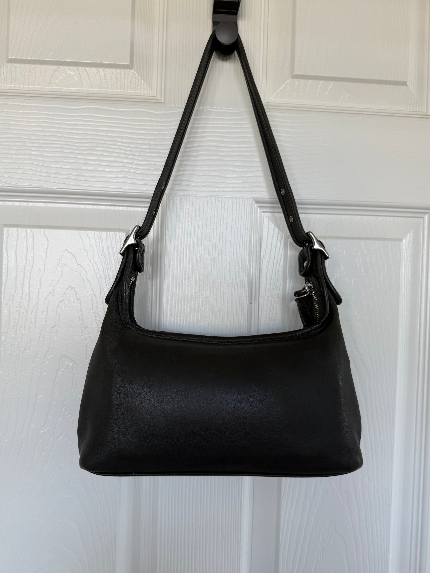 Pre-Loved Vintage Gray Coach Leather Small Legacy Hobo Shoulder Bag Style 9059