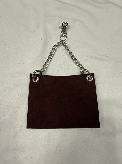 Repurposed Piece of a Coach Handbag with T-Rex Emblem Bag Charm